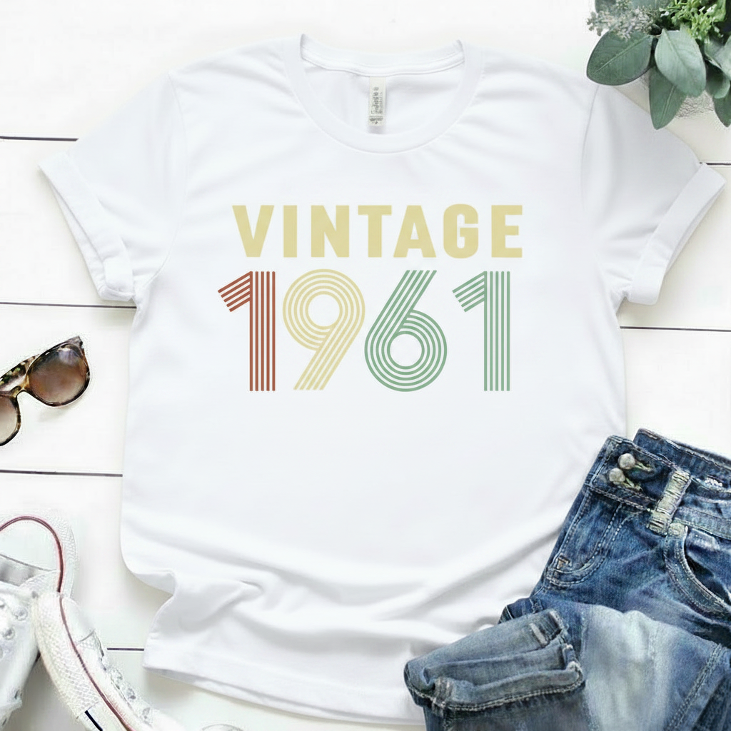 Vintage 1961 Birthday T Shirt | Birthday Party T-Shirt | Unisex T-Shirts