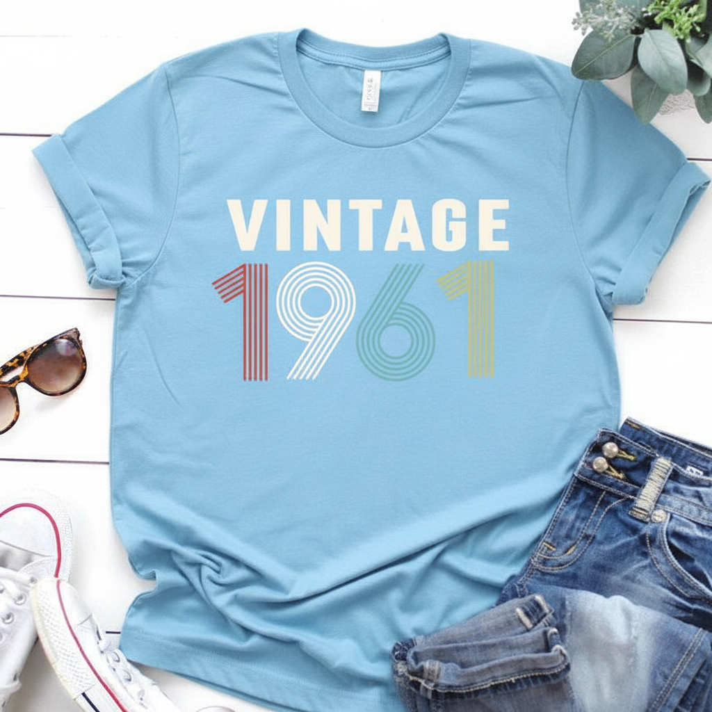 Vintage 1961 Birthday T Shirt | Birthday Party T-Shirt | Unisex T-Shirts