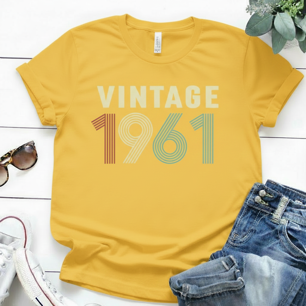 Vintage 1961 Birthday T Shirt | Birthday Party T-Shirt | Unisex T-Shirts - XMAXVOGUE