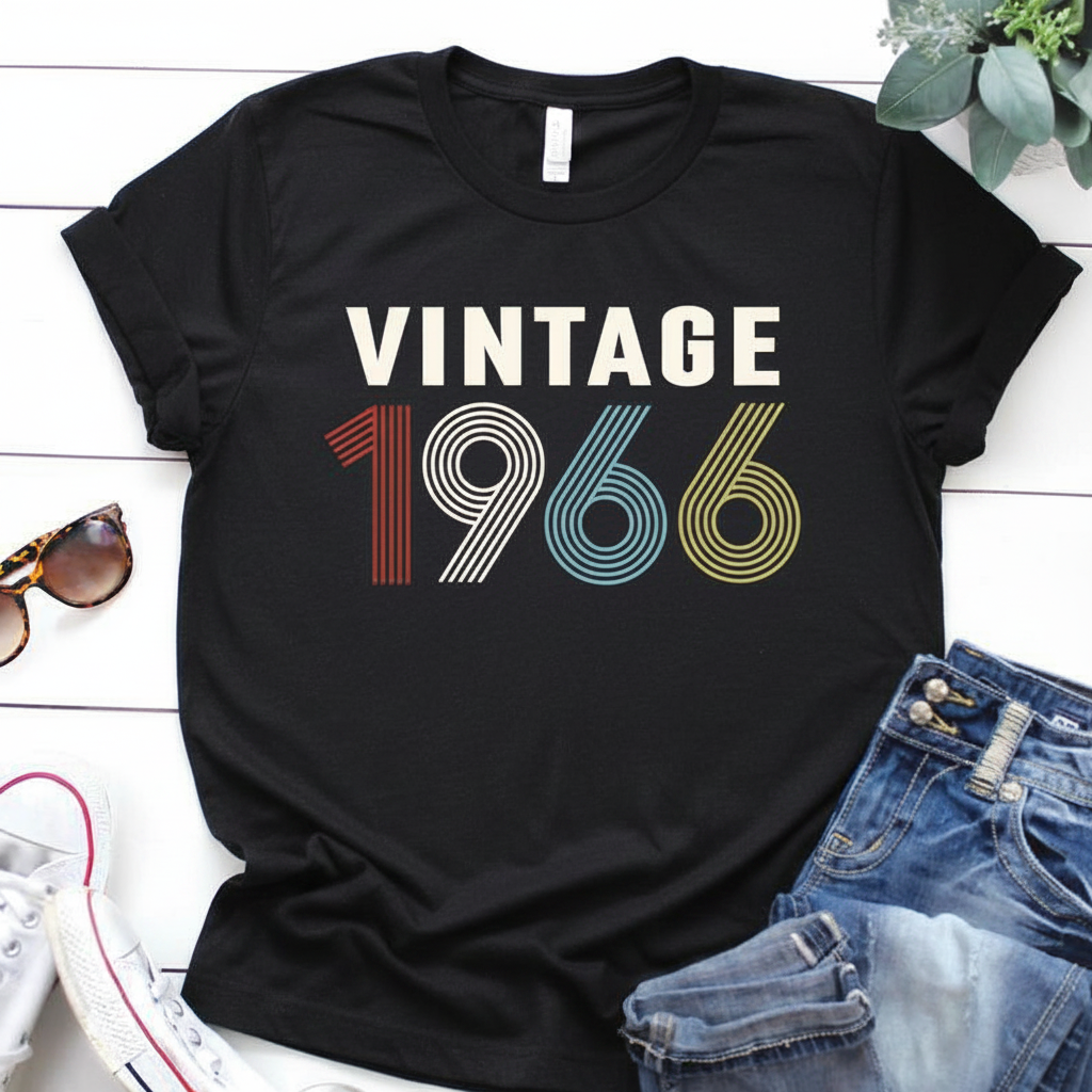 Vintage 1966 Birthday T Shirt | Birthday Party T-Shirt  | Unisex T-Shirts
