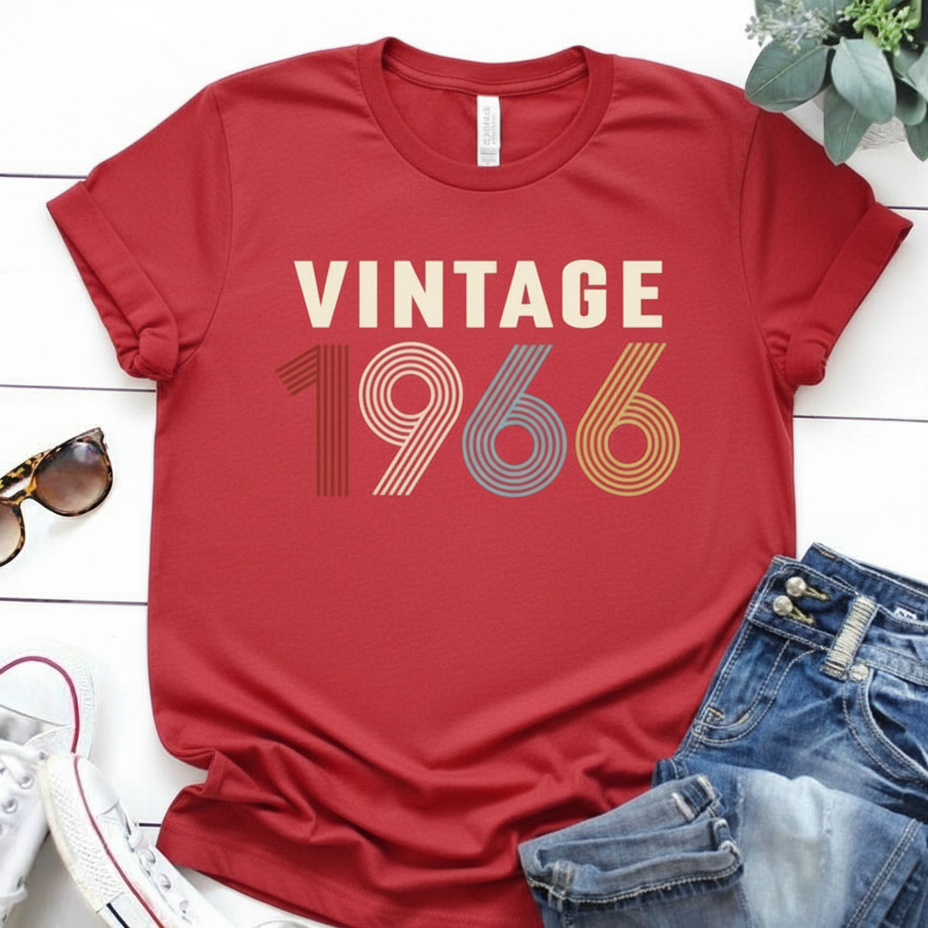 Vintage 1966 Birthday T Shirt | Birthday Party T-Shirt  | Unisex T-Shirts