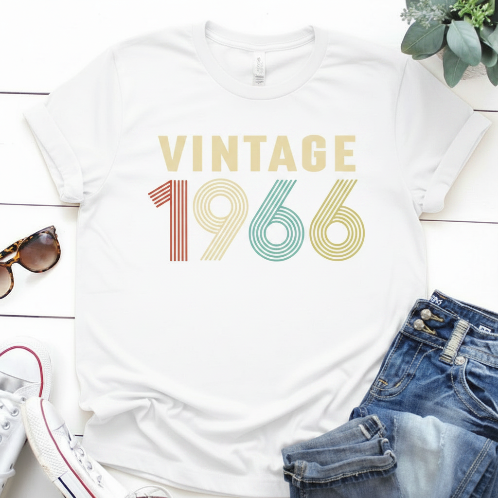 Vintage 1966 Birthday T Shirt | Birthday Party T-Shirt  | Unisex T-Shirts