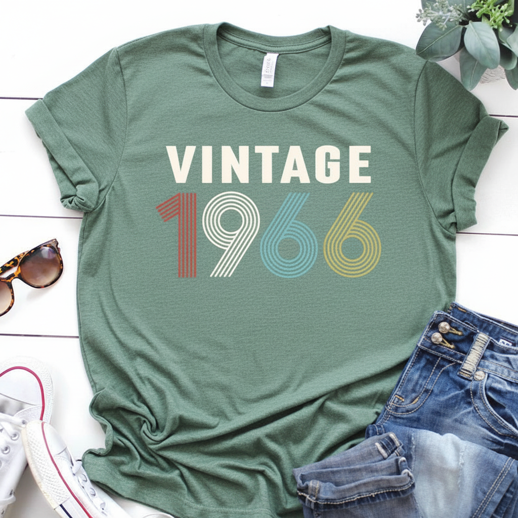 Vintage 1966 Birthday T Shirt | Birthday Party T-Shirt  | Unisex T-Shirts