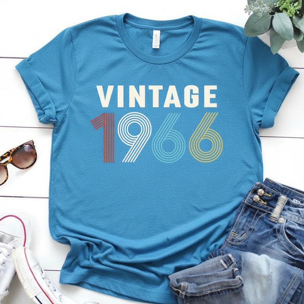 Vintage 1966 Birthday T Shirt | Birthday Party T-Shirt  | Unisex T-Shirts