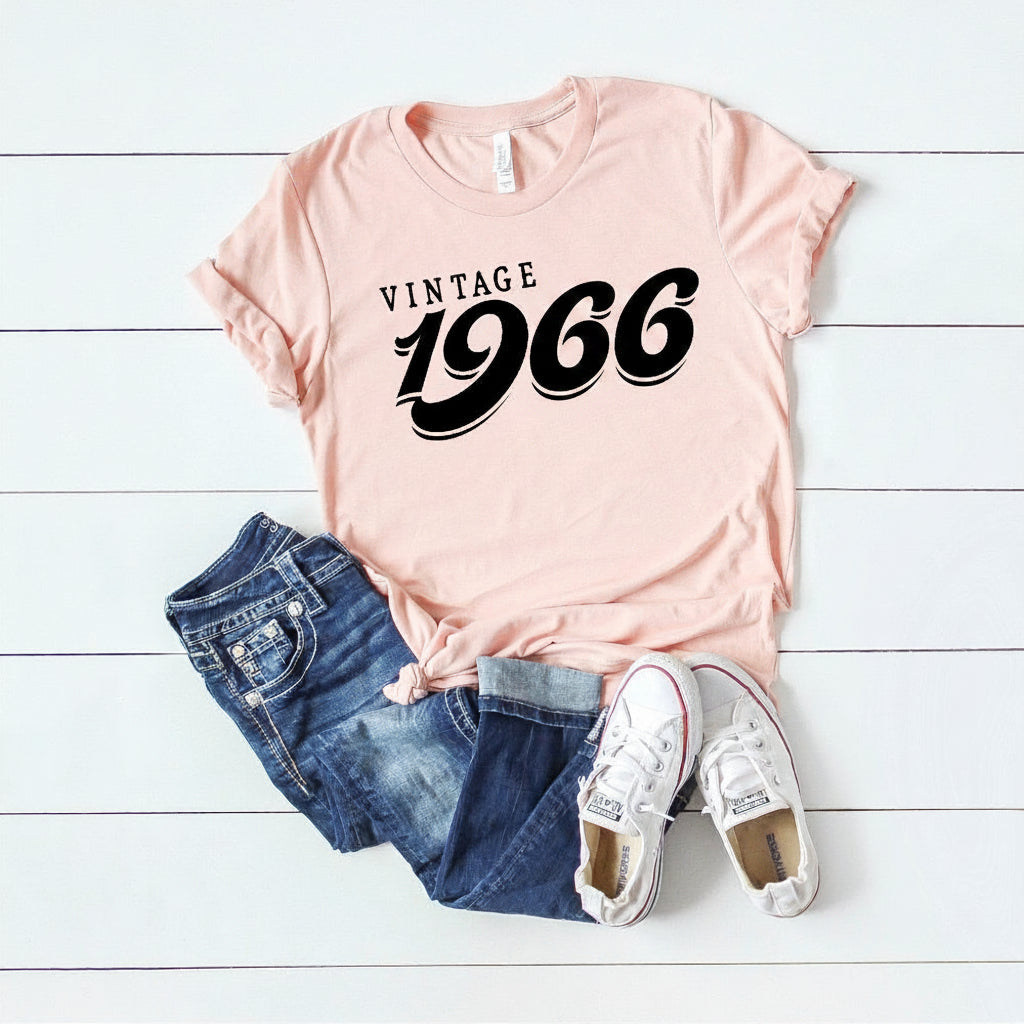 Vintage 1966 Birthday T-Shirt  | 60th Birthday Gift | Short Sleeve