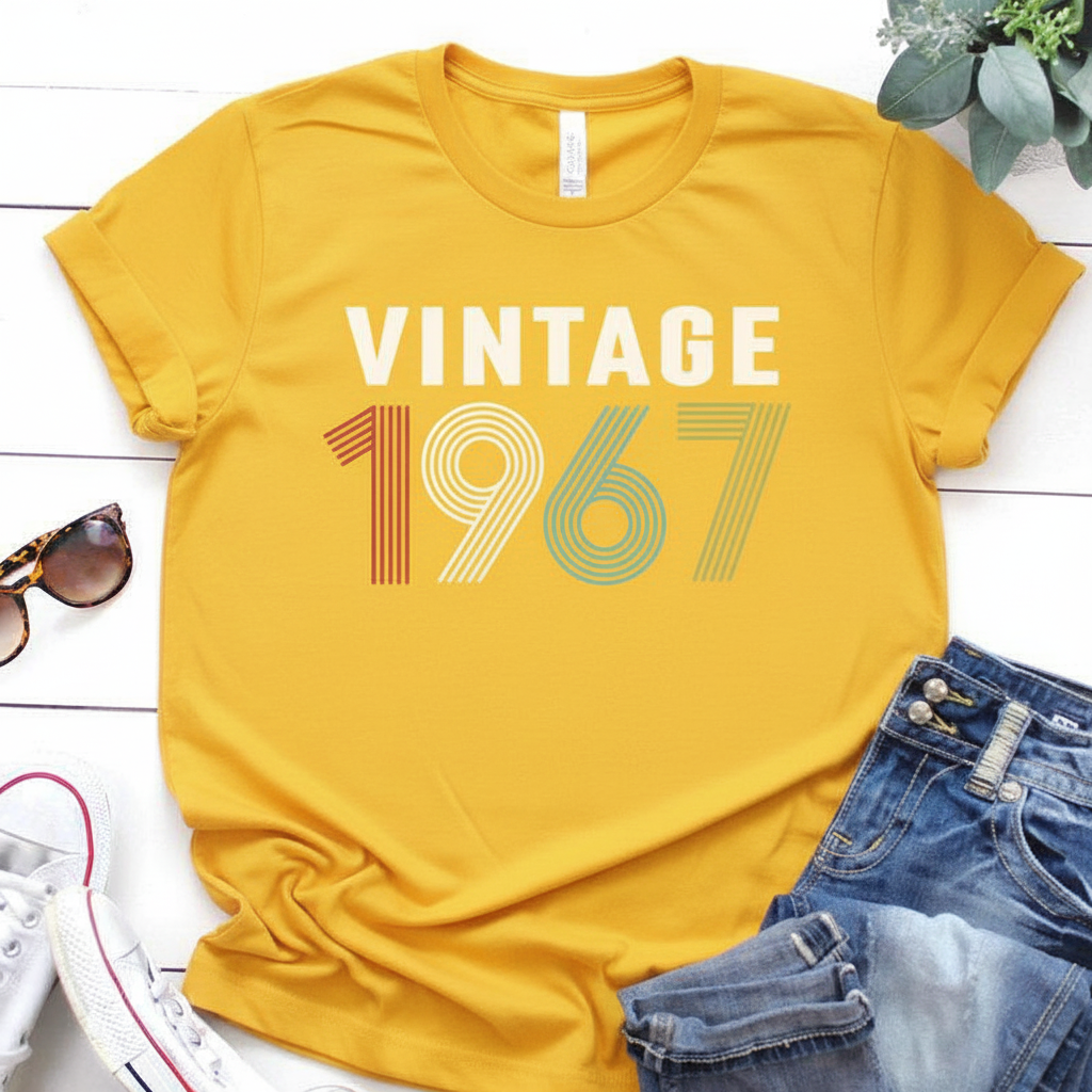 Vintage 1967 Birthday T Shirt | Birthday Party T-Shirt  | Unisex T-Shirts