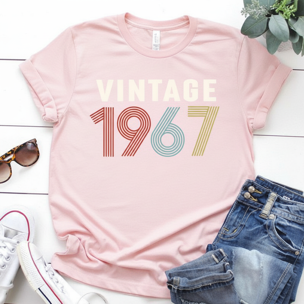 Vintage 1967 Birthday T Shirt | Birthday Party T-Shirt  | Unisex T-Shirts