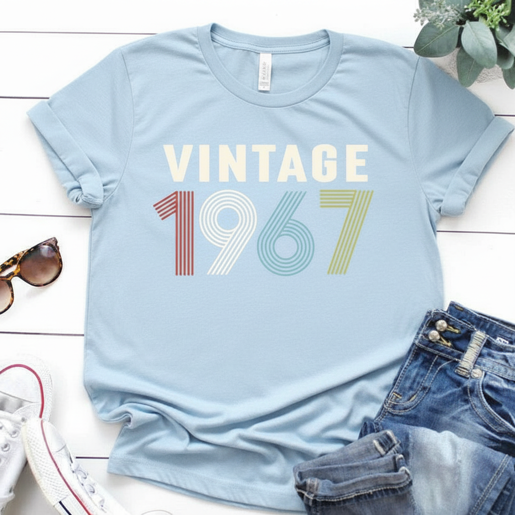 Vintage 1967 Birthday T Shirt | Birthday Party T-Shirt  | Unisex T-Shirts