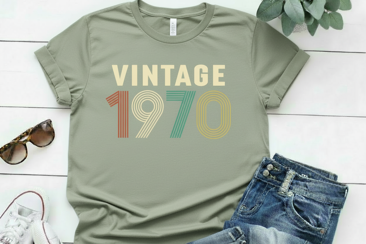 Vintage 1970 Birthday T Shirt | Birthday Party T-Shirt  | Unisex T-Shirts