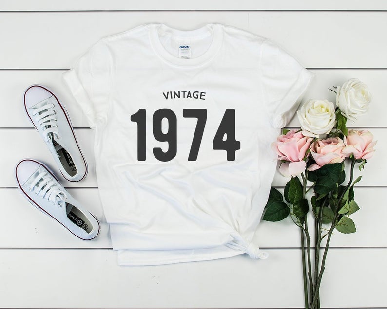 Vintage 1974 Birthday T-Shirt | 49th Birthday Party T-Shirt Cotton - Vintage tees for Women