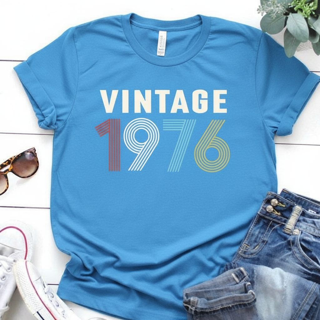 Vintage 1976 Birthday T Shirt | Birthday Party T-Shirt  | Unisex T-Shirts