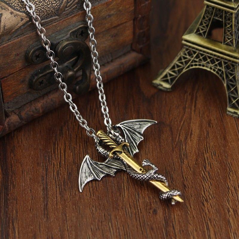 Game of Throne Necklace Flying Dragon With Wings - Vintage tees for Women