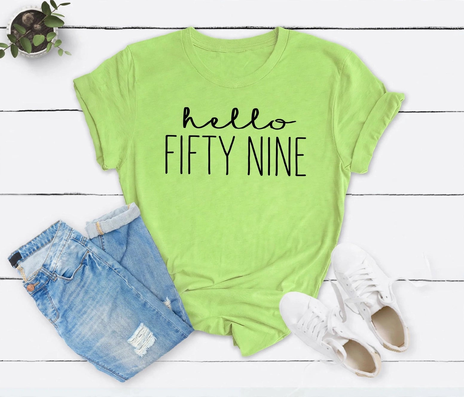 Hello Fifty Nine 59th Birthday T-Shirt in Soft Cotton - XMAXVOGUE