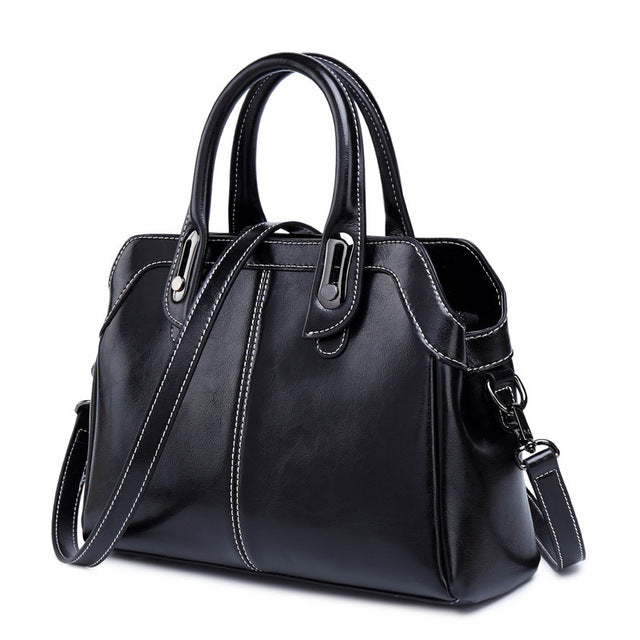 Leather Luxury Handbag | Shoulder Bag For Women | Vintage Business Genuine Leather Hand Bag - Vintage tees for Women