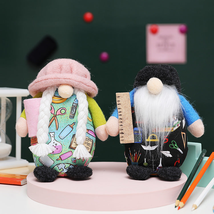 New school dwarf Rudolph faceless doll round hat dwarf doll college ki ...