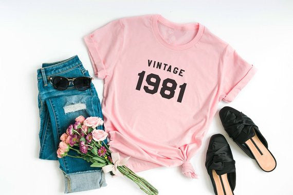 Vintage 1981 Birthday T-Shirt | 42nd Birthday Gift | 80s Clothing Women T-shirt - Vintage tees for Women