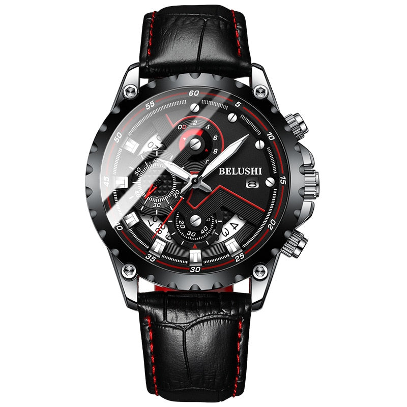 Fashion New Mens Watch | BELUSHI Luxury Chronograph Full Steel Waterproof Quartz Watch - Vintage tees for Women