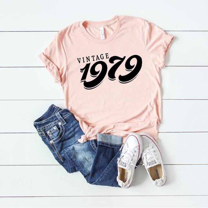 Vintage 1979 Birthday T-Shirt  | 47th Birthday Gift | Short Sleeve